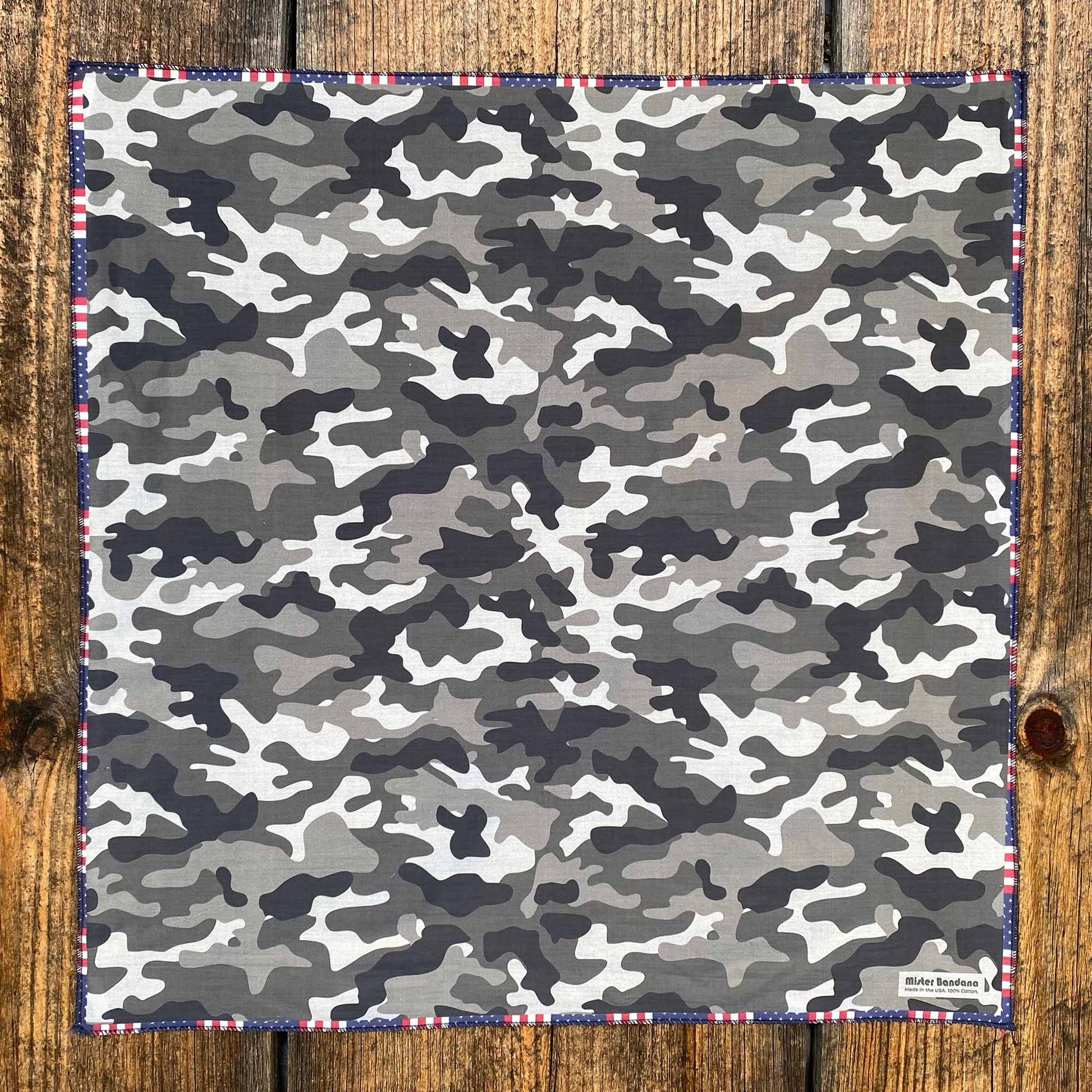 Concrete Camo grey camouflage bandana. Every day is the Fourth of July. Made in the USA 🇺🇸