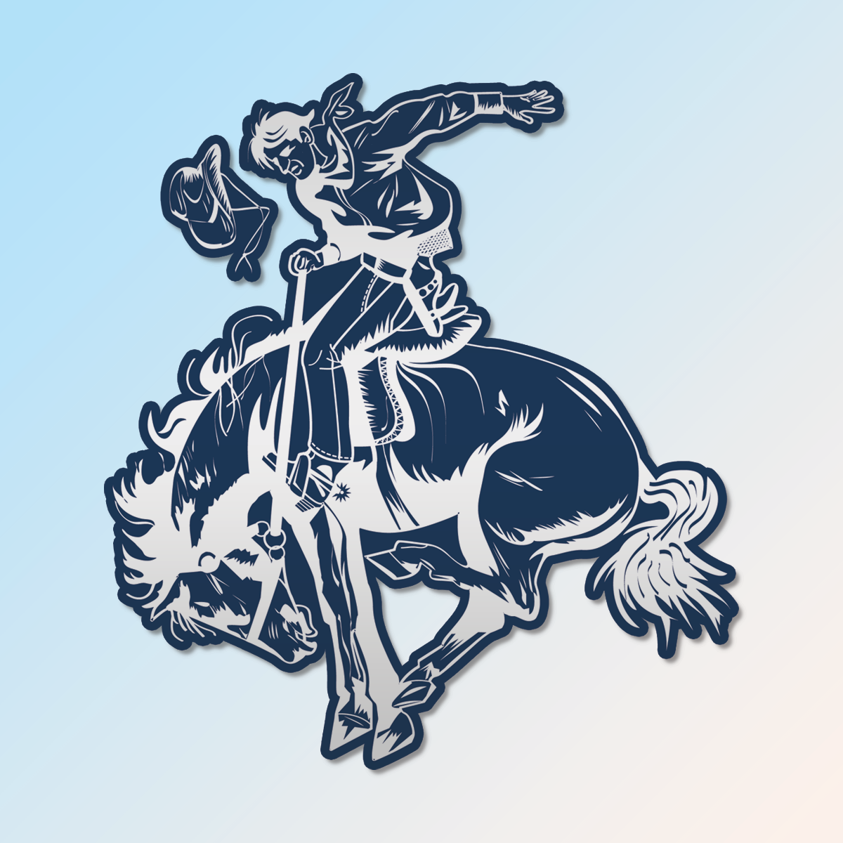 Cowboy Sticker - Metallic