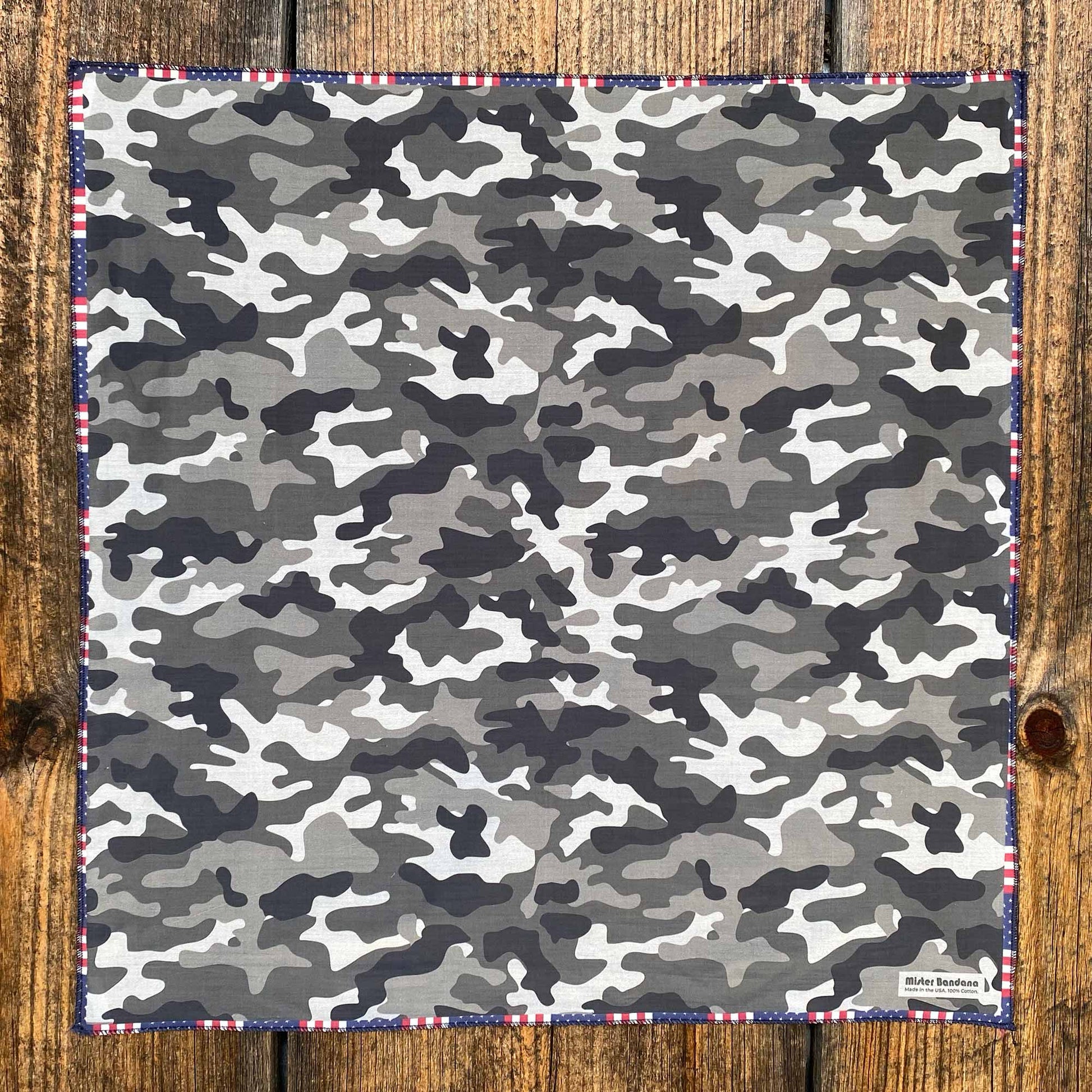 Concrete Camo grey camouflage bandana. Every day is the Fourth of July. Made in the USA 🇺🇸 