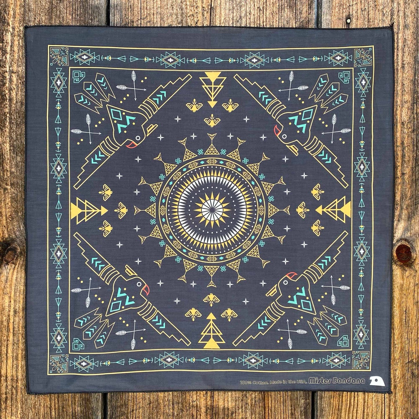 The Black Galaxy silky cotton bandana. Made in the USA.  